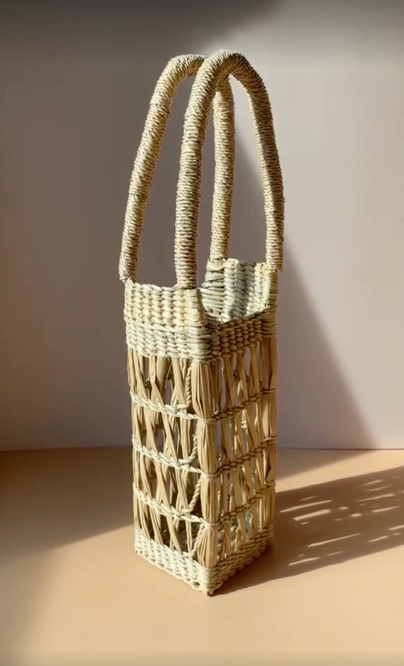 Water Hyacinth Wine Tote