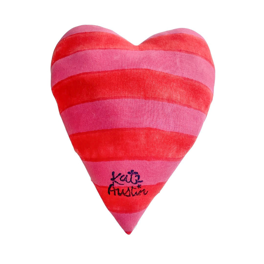 Cabana Stripe Heart Pillow