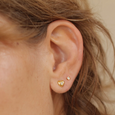 Heart Studs with Crystal