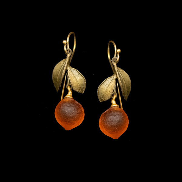 Orange Blossom Leaf Dangle Earrings