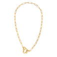 Heart Clasp on Paperclip Chain Necklace