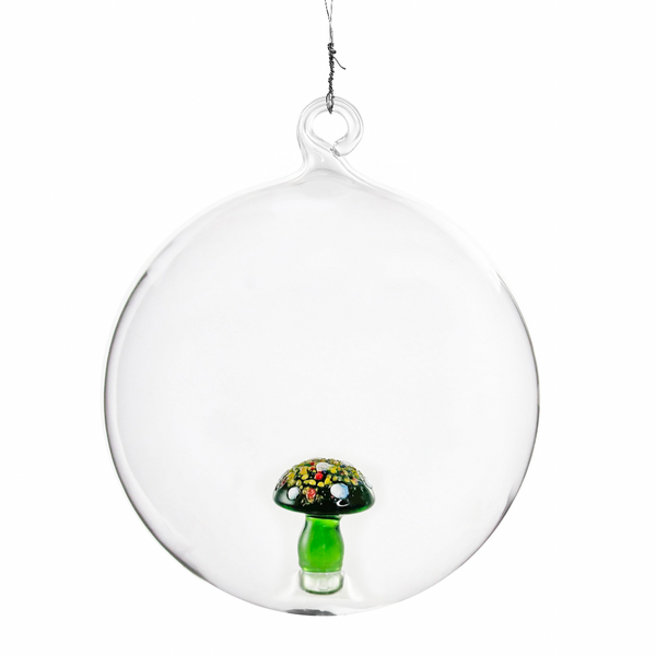Glass Mushroom Ball Ornament