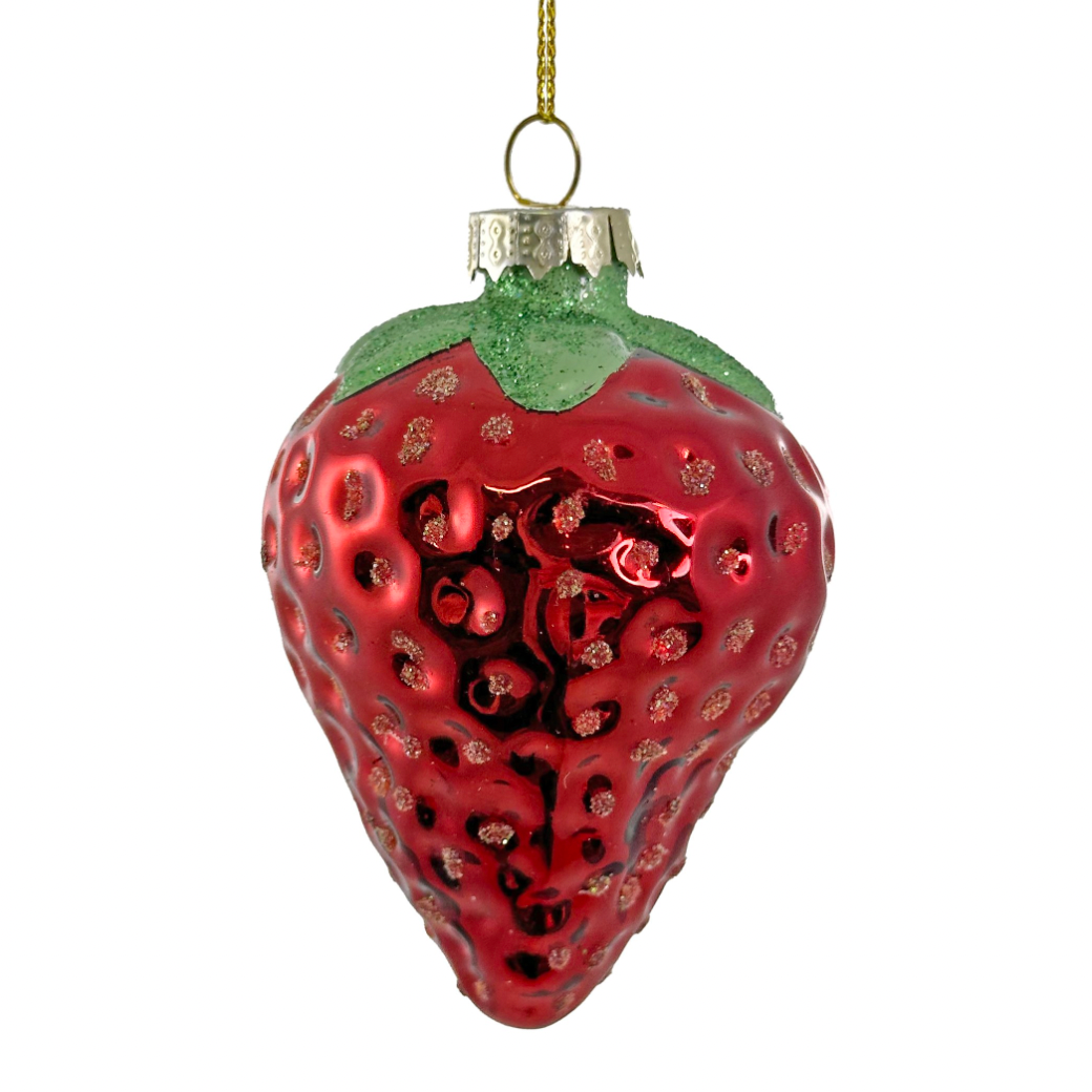 Glass Strawberry Ornament