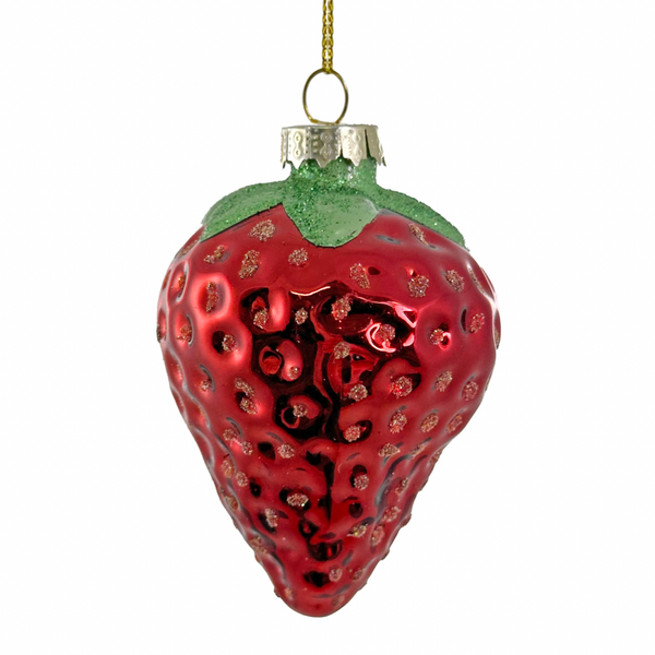 Glass Strawberry Ornament