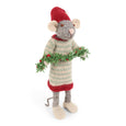 Gray Felt Mouse with Garland