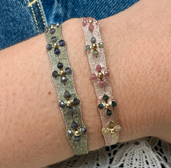 Metallic Thread Blossom Bracelet