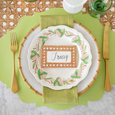 Bright Green French Frame Placemats