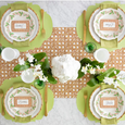 Bright Green French Frame Placemats