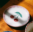 Cherries Dessert Plate