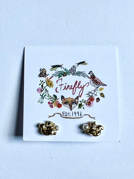 Pearl Squirrel Studs