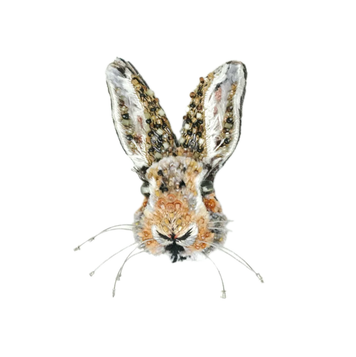 Giant Rabbit Beaded Pin
