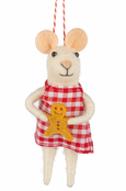 Gingham Mouse Felt Ornament