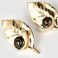 Porcelain Hazelnut Leaf & Snail Earrings