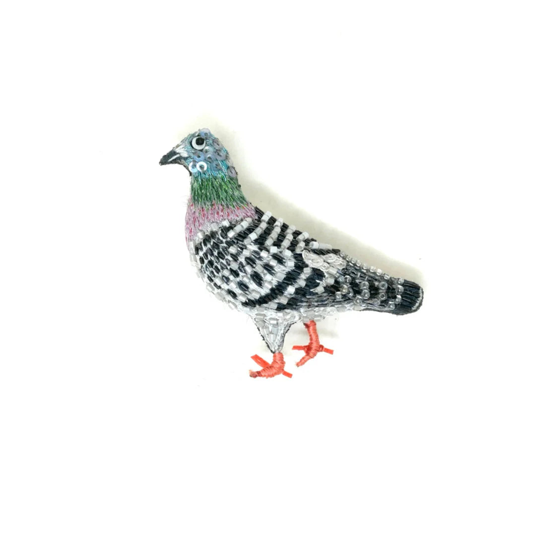 Homing Pigeon Beaded Pin