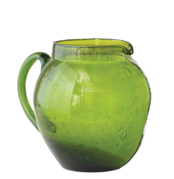 Green Glass Pitcher