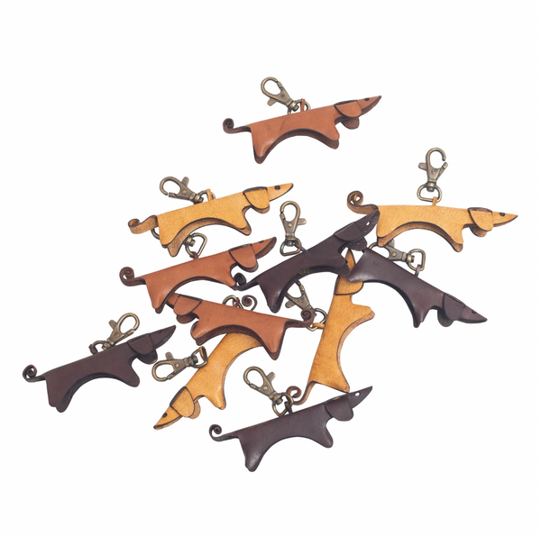 Leather Dachshund Keychain