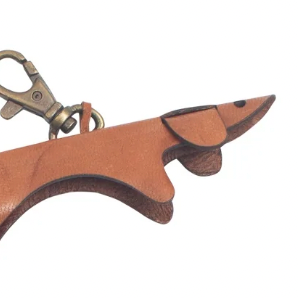 Leather Dachshund Keychain