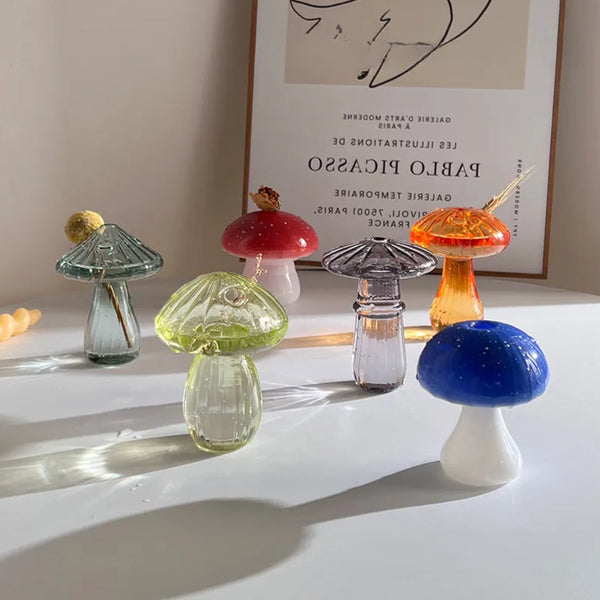 Glass Mushroom Bud Vase