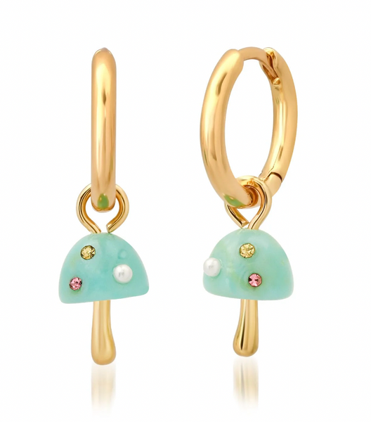 Mushroom Huggie Earrings
