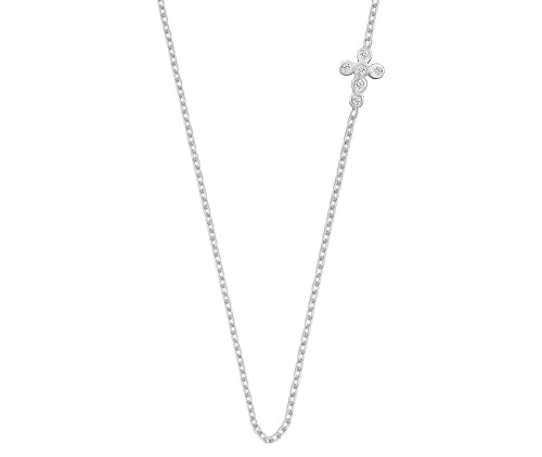 CZ Side Cross Necklace