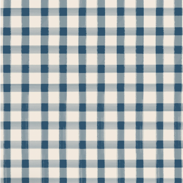 Navy Painted Check Napkins