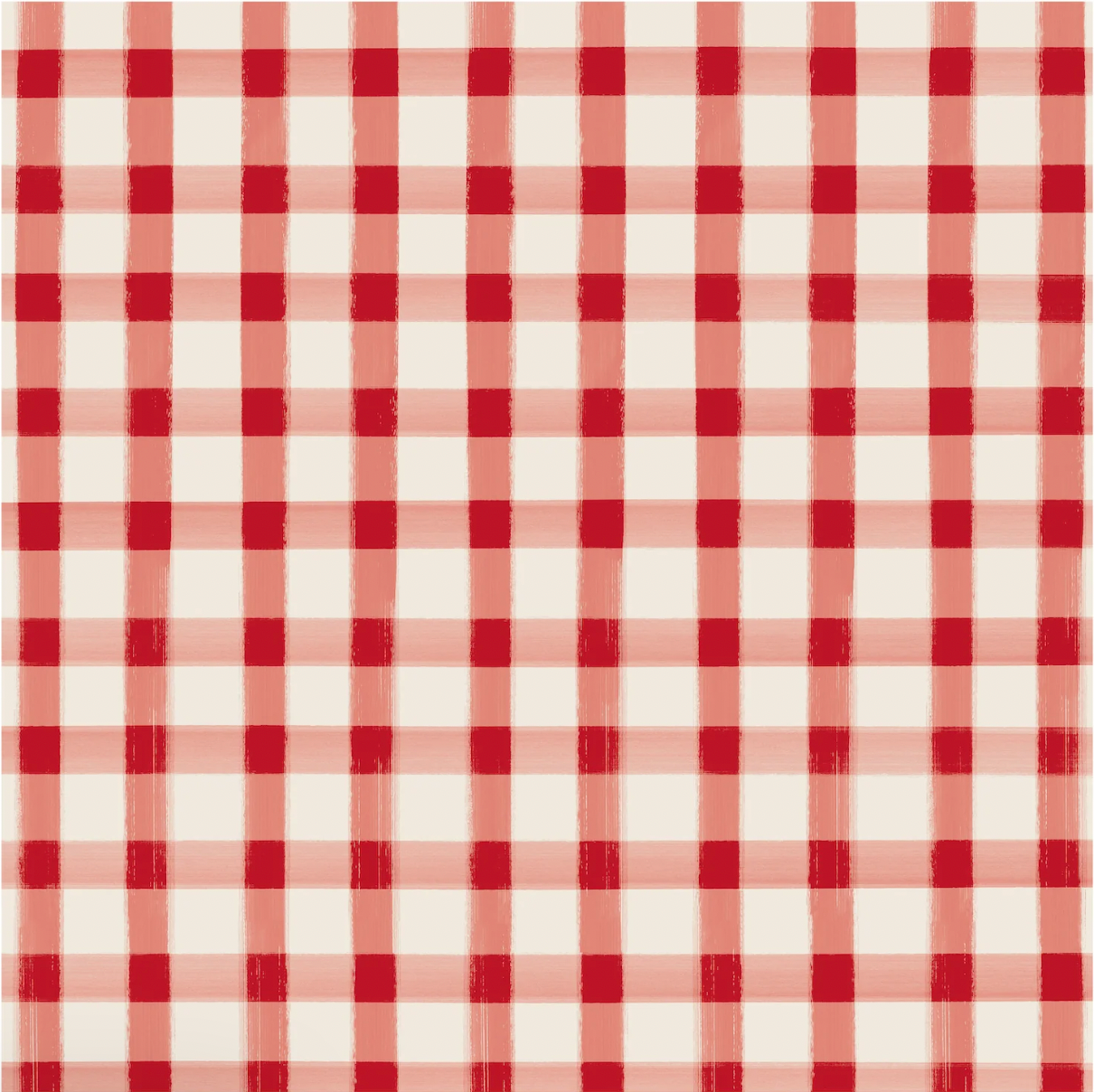 Red Painted Check Napkins