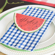 Navy Painted Check Napkins