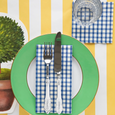Navy Painted Check Napkins
