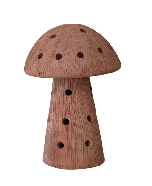 Terra-cotta Mushroom Candle Holder