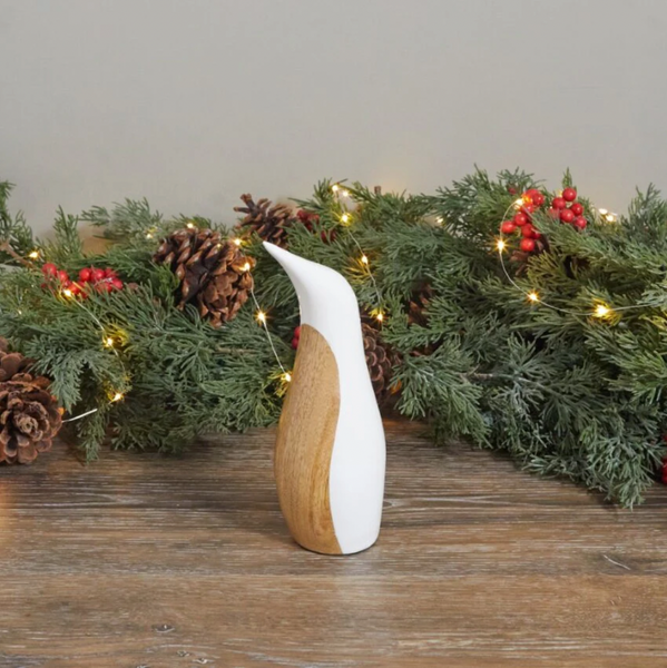 Mango Wood & Enamel Penguin