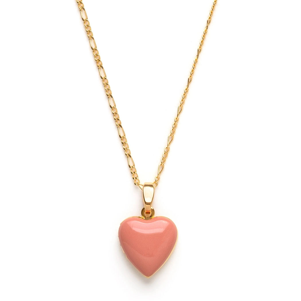 Enamel Heart Locket Necklace