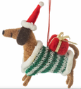 Festive Dachshund Felt Ornament