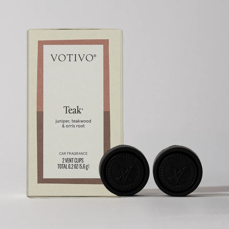 Teak Car Vent Clip Set