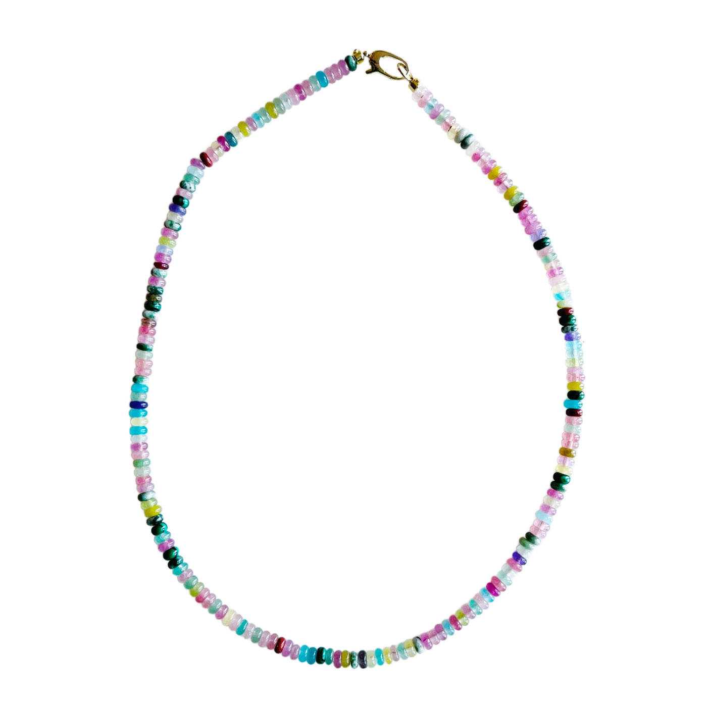 Dainty Rainbow Gemstone Necklace
