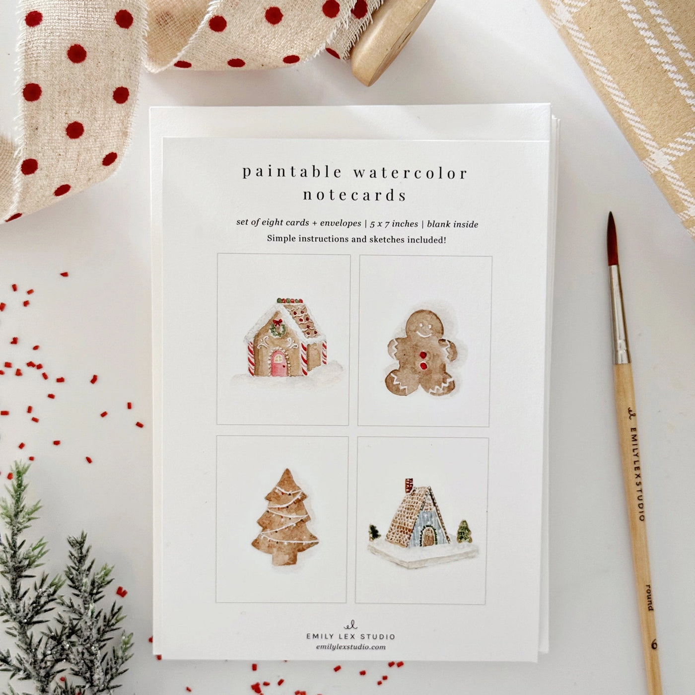 Gingerbread Paintable Notecard Set