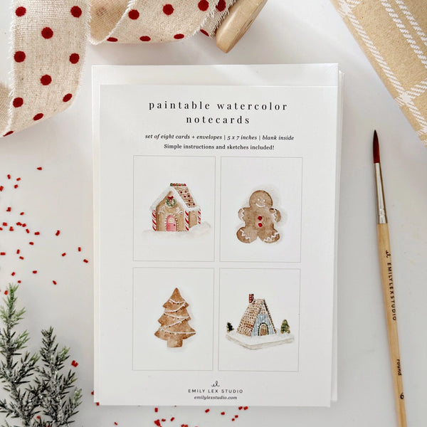 Gingerbread Paintable Notecard Set