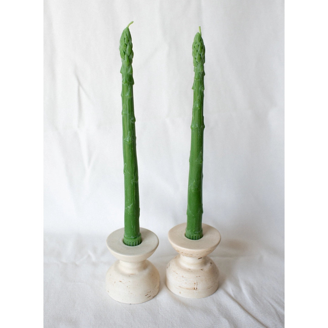 Asparagus Taper Candle Set