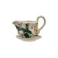 Hand-Painted Creamer & Saucer Set