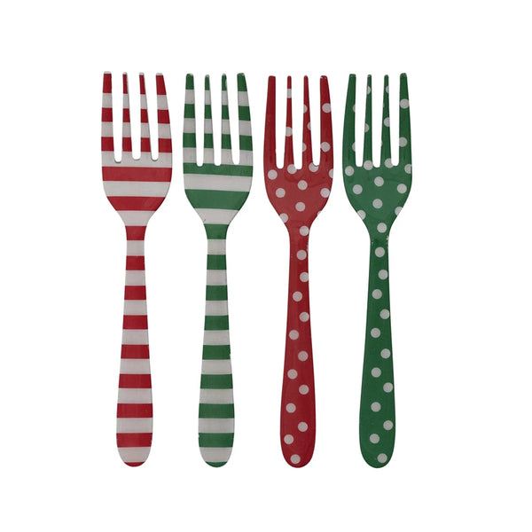 Patterned Enamel Stainless Fork