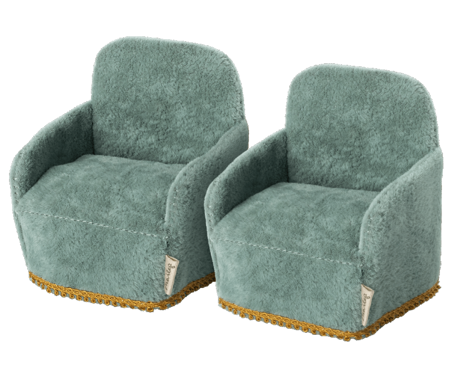 Blue Upholstered Chair Set