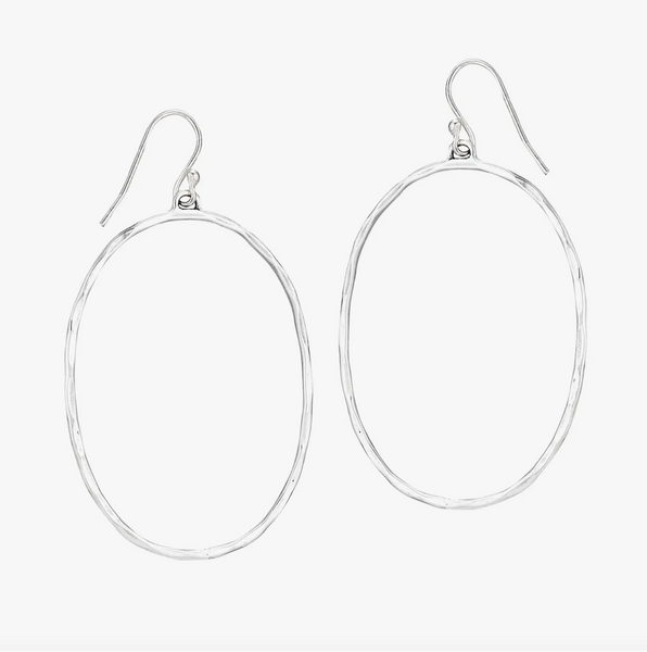 Hammered Oval Wire Earring