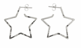 Hammered Star Hoop Post Earrings