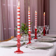Red & White Stripe Candle
