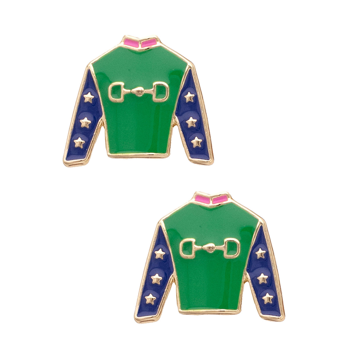 Jockey Silk Enamel Earrings