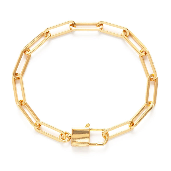Paperclip Bracelet with Padlock Clasp