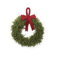Yarn Wreath with Red Bow