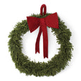 Yarn Wreath with Red Bow