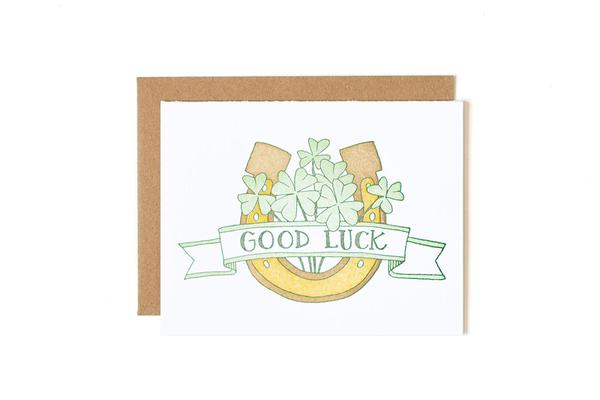 Good Luck Letterpress Card