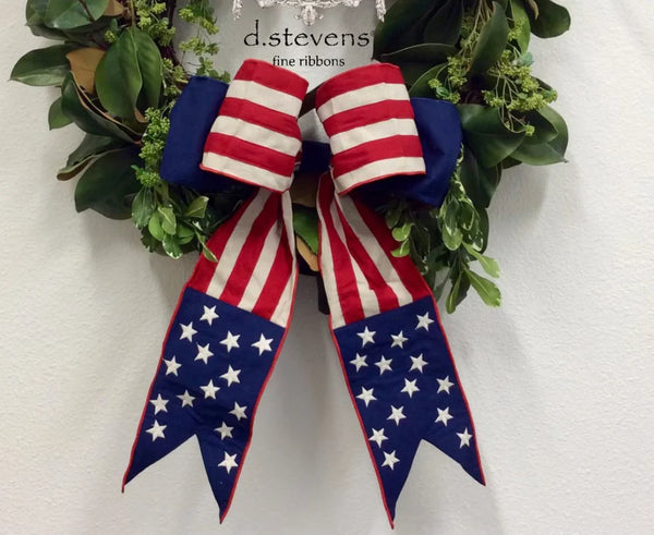Patriotic Canvas Bow