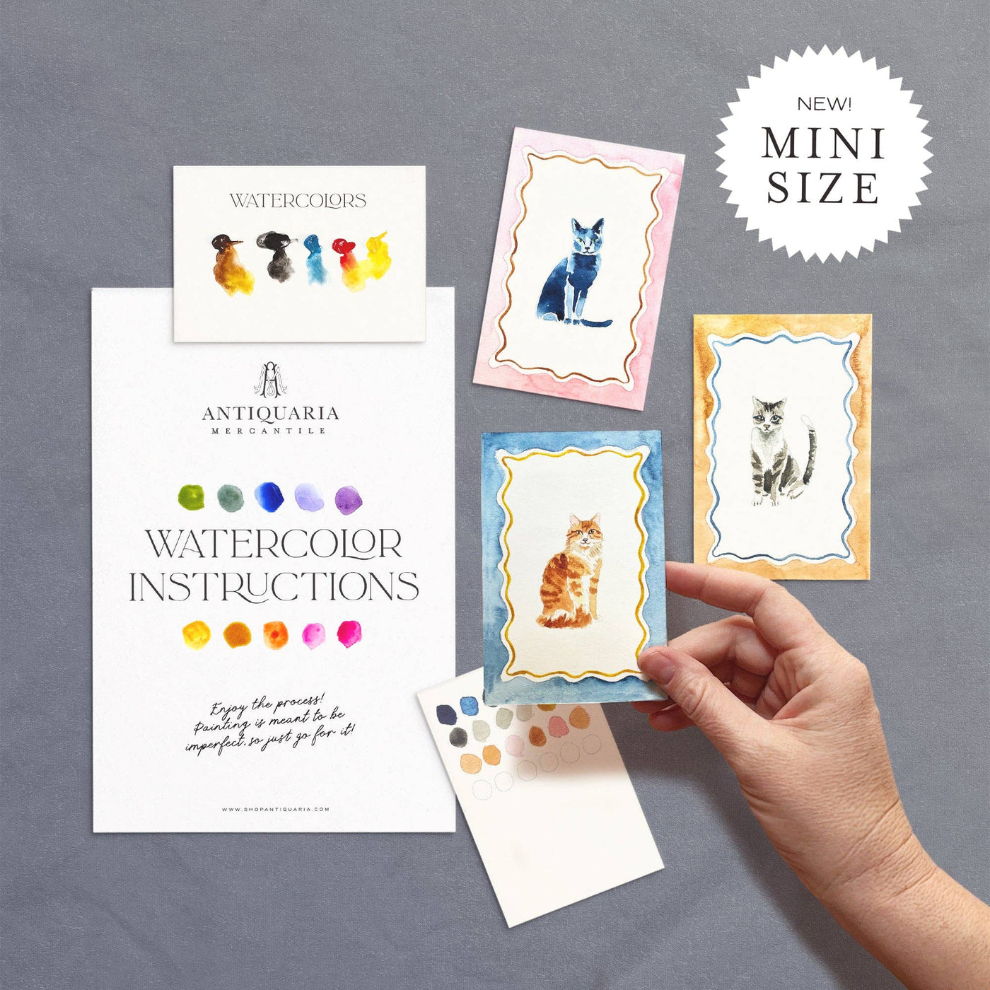 Mini Watercolor Painting Kit: Cats